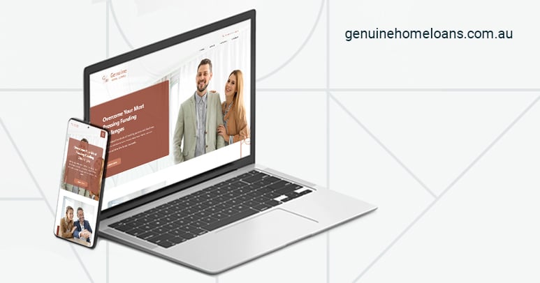 Image of a phone and a laptop showing the Genuine Home Loans Website