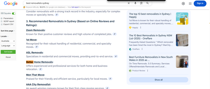 better home removals seo